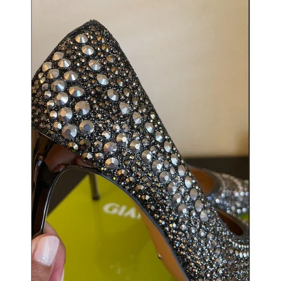 Gianni Bini (Worn ONCE) Mairah Studded Sparkly Heels - Sz 7 - Picture 7 of 12